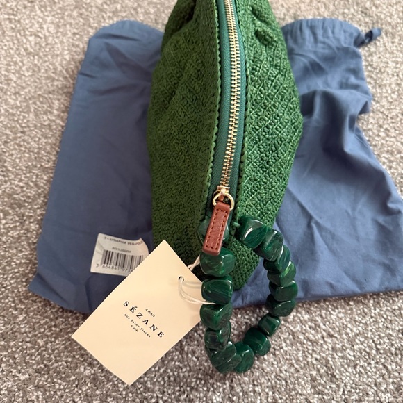 Sezane Green Beaded-Handle Clutch - Picture 3 of 3